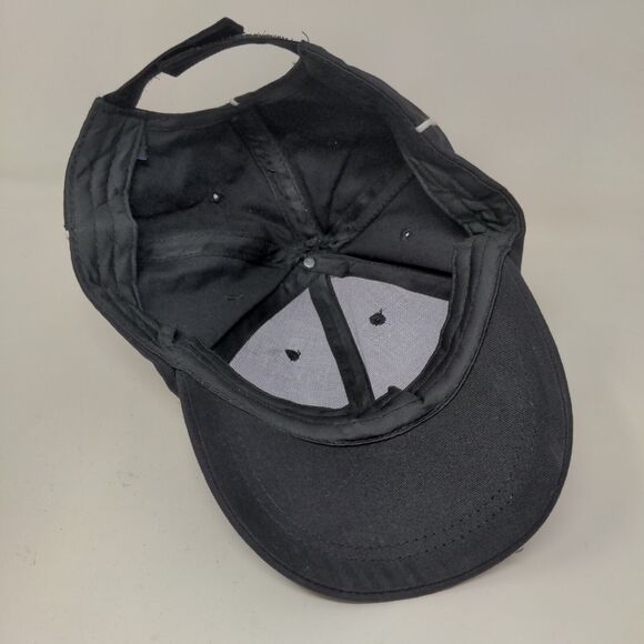 Unbranded Men's Strapback Hat Black Adjustable Blank White Stripes - Picture 6 of 6